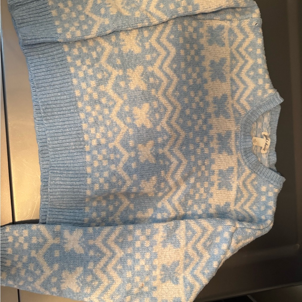 Kids Blue Patterned Sweater